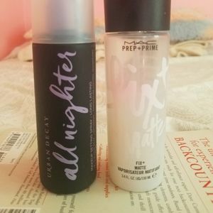 Urban decay and Mac setting spray